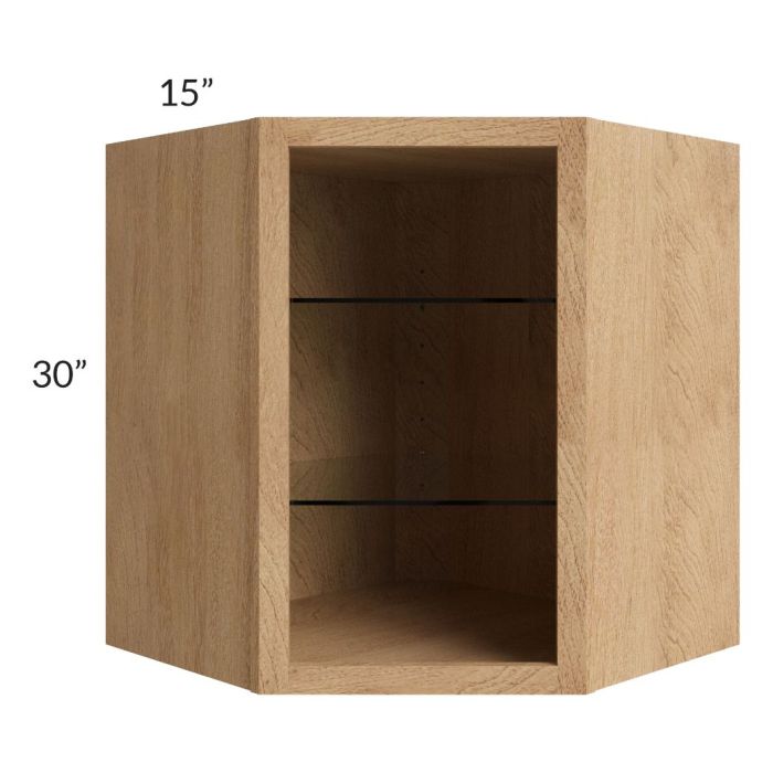 Midtown Timber Shaker 27x30 Corner Wall Cabinet (No Door) To Be Used With A Glass Door