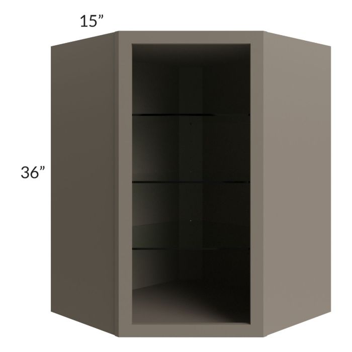 Tuscan Stone 27x36 Corner Wall Cabinet (No Door) To Be Used With A Glass Door