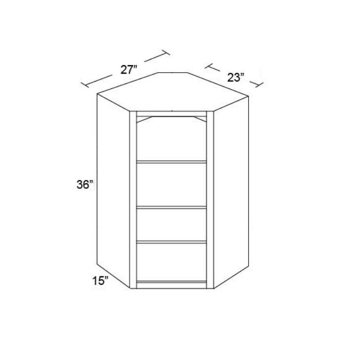 Tuscan Stone 27x36 Diagonal Corner Wall Cabinet