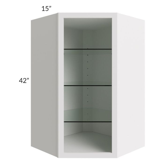 Tuscan Cloud 27x42 Corner Wall Cabinet (No Door) To Be Used With A Glass Door