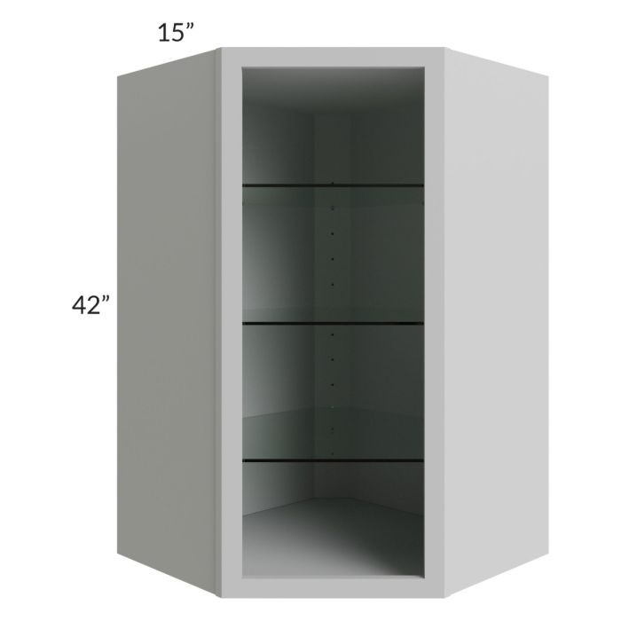 Tuscan Painted Grey 27x42 Corner Wall Cabinet (No Door) To Be Used With A Glass Door