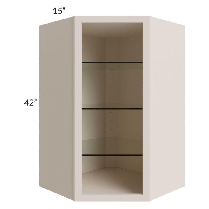 27x42 Corner Wall Cabinet (No Door) To Be Used With A Glass Door