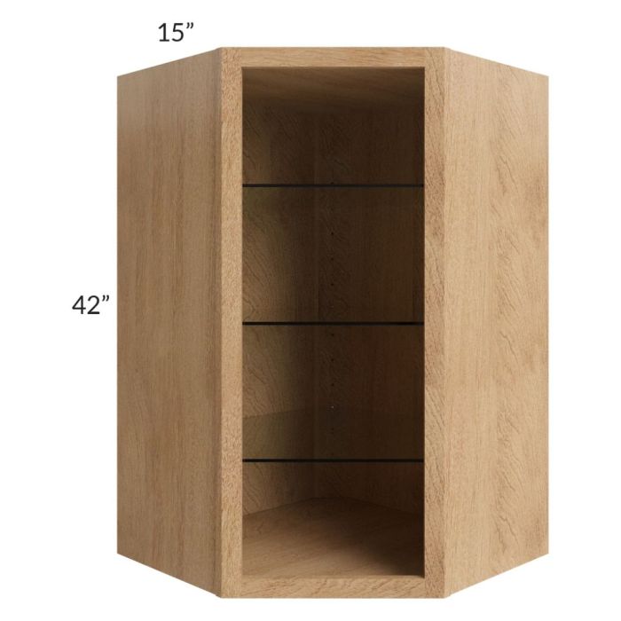 Vienna Timber 27x42 Corner Wall Cabinet (No Door) To Be Used With A Glass Door