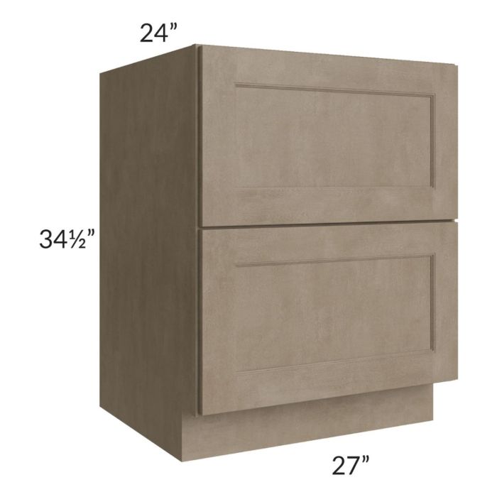Cobblestone Grey 27" 2-Drawer Base Cabinet