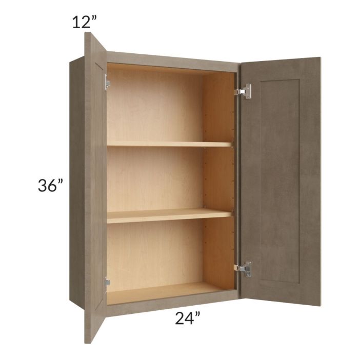 Cobblestone Grey 24x36 Wall Cabinet