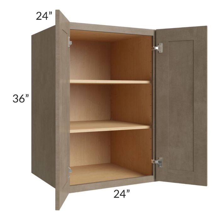 Cobblestone Grey 24x36x24 Split Pantry Wall Cabinet