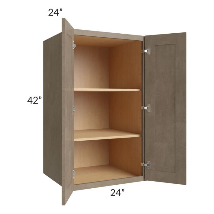 Cobblestone Grey 24x42x24 Split Pantry Wall Cabinet