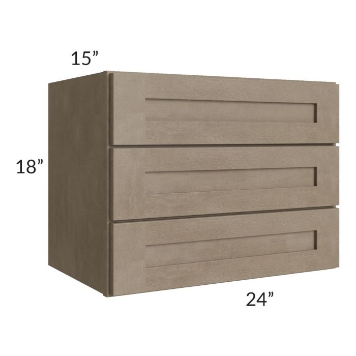 Cobblestone Grey 18x24 3-Drawer Wall Cabinet