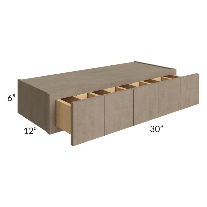 Cobblestone Grey 30x6 Spice Drawer Wall Cabinet