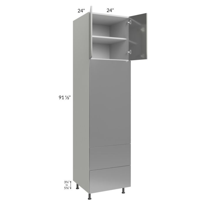 Milan Grey Gloss 24x96 Combo Oven Cabinet