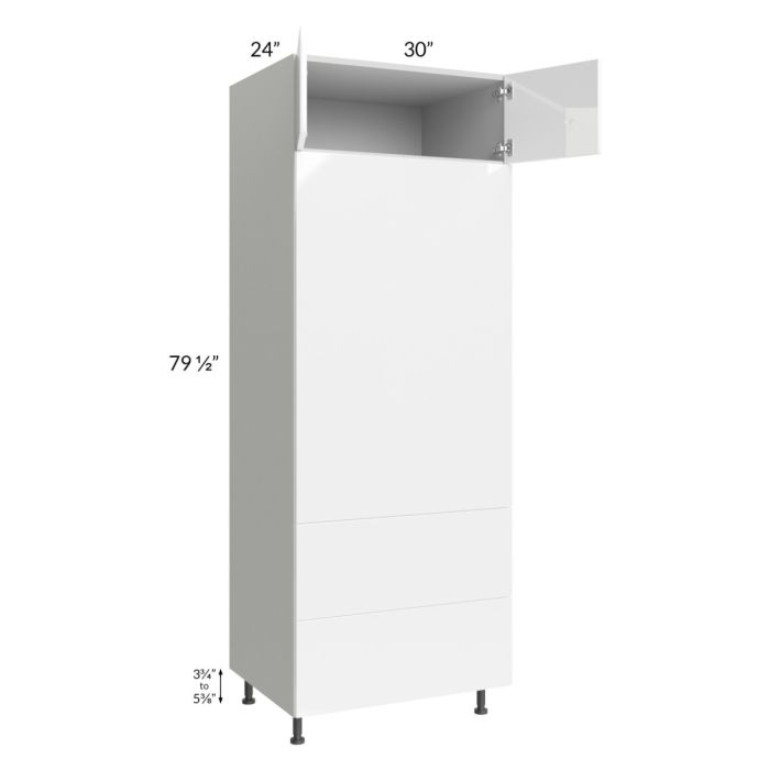 Milan White Gloss 30x84 Combo Oven Cabinet