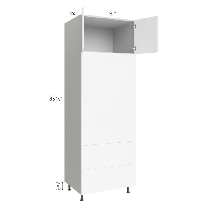Milan White Matte 30x90 Combo Oven Cabinet