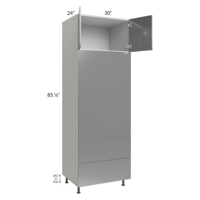 Milan Grey Gloss 30x90 Combo Oven Cabinet