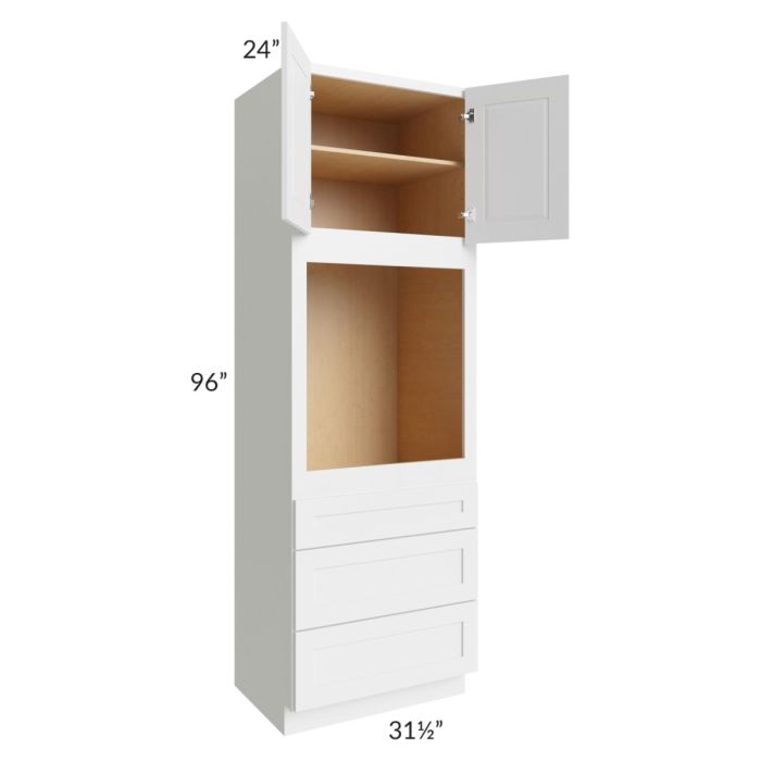 Brighton White Shaker 31.5x96 Oven Cabinet