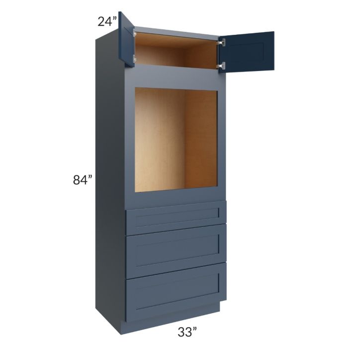 Midtown Blue Shaker 33x84 Oven Cabinet