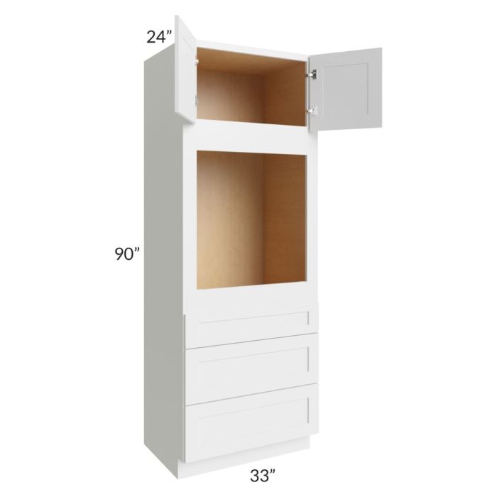 Asheville White Shaker 33x90 Universal Oven Cabinet