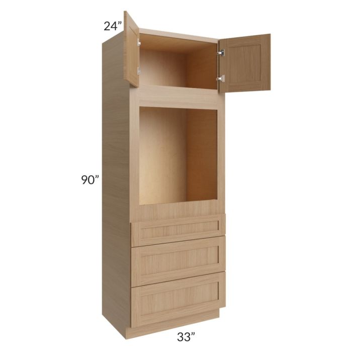 Asheville Rift Oak Shaker 33x90 Universal Oven Cabinet