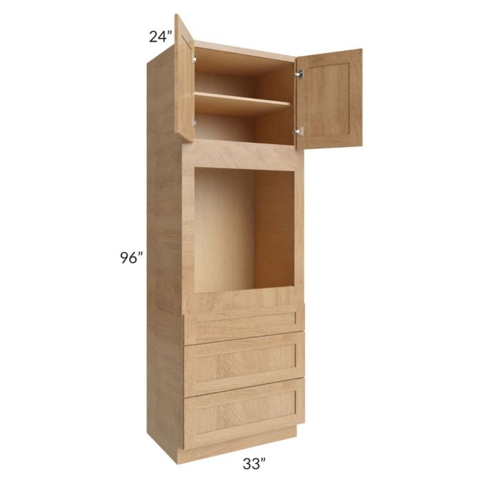 Midtown Timber Shaker 33x96 Oven Cabinet