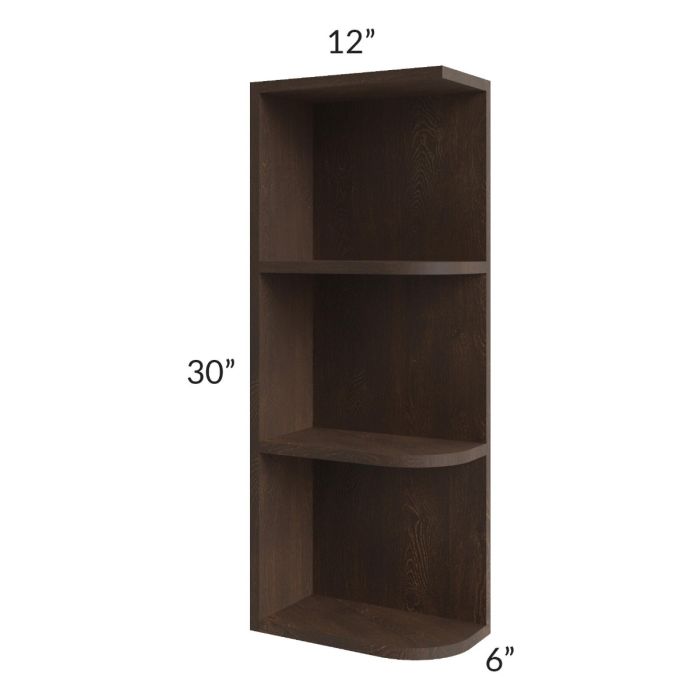 Tuscan Kona Brown 6x30 Open End Wall Cabinet – Left Opening