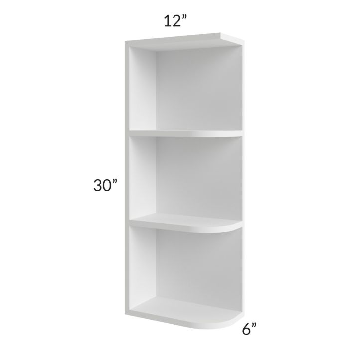 Midtown White Shaker 6x30 Open End Wall Cabinet – Left Opening