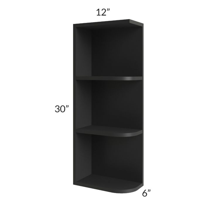Midtown Black Shaker 6x30 Open End Wall Cabinet – Left Opening