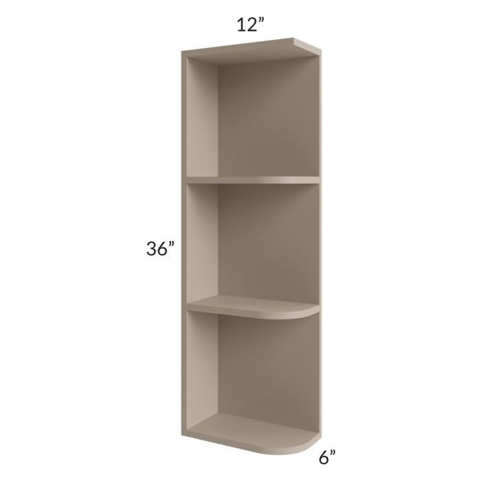 Tuscan Oyster 6x36 Open End Wall Cabinet – Left Opening