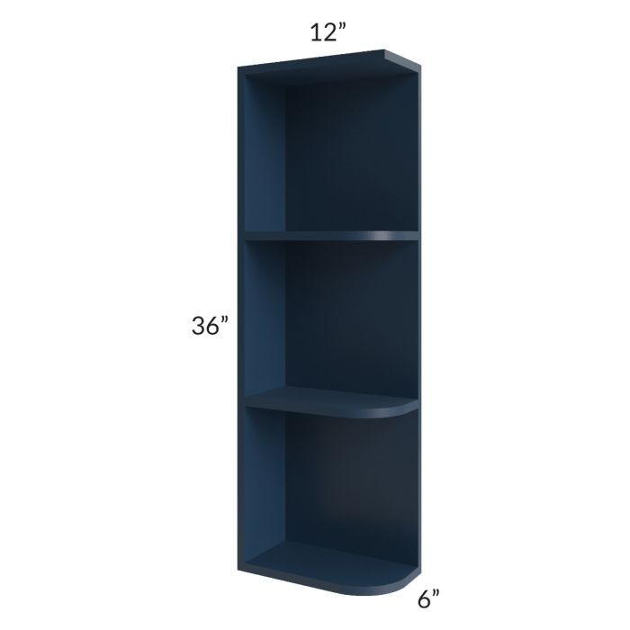 Midtown Blue Shaker 6x36 Open End Wall Cabinet – Left Opening