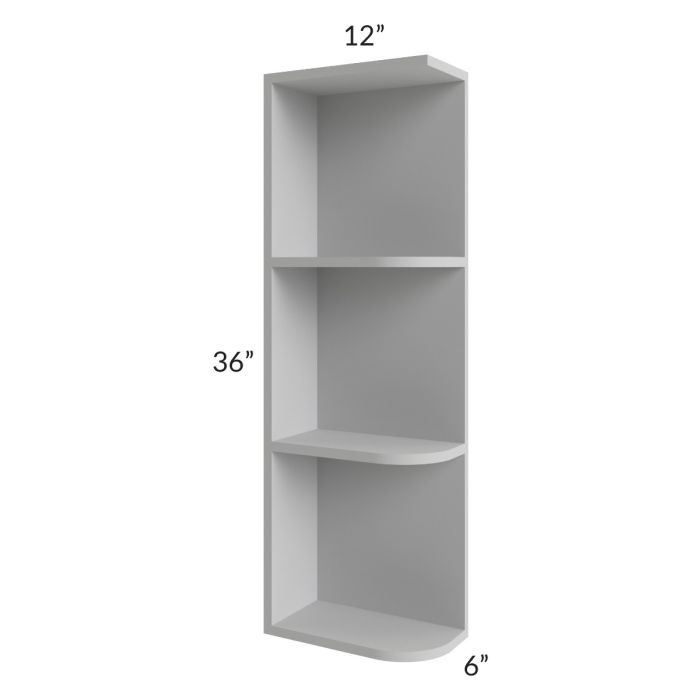 Midtown Painted Grey Shaker 6x36 Open End Wall Cabinet – Left Opening