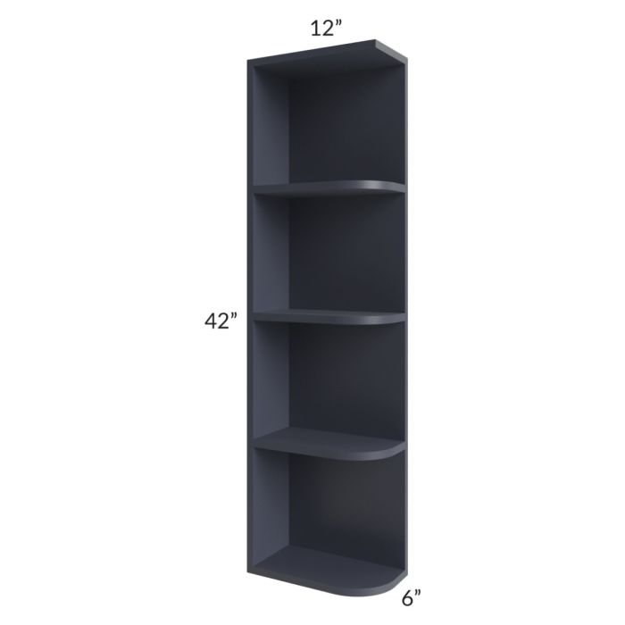Midtown Indigo Shaker 6x42 Open End Wall Cabinet – Left Opening
