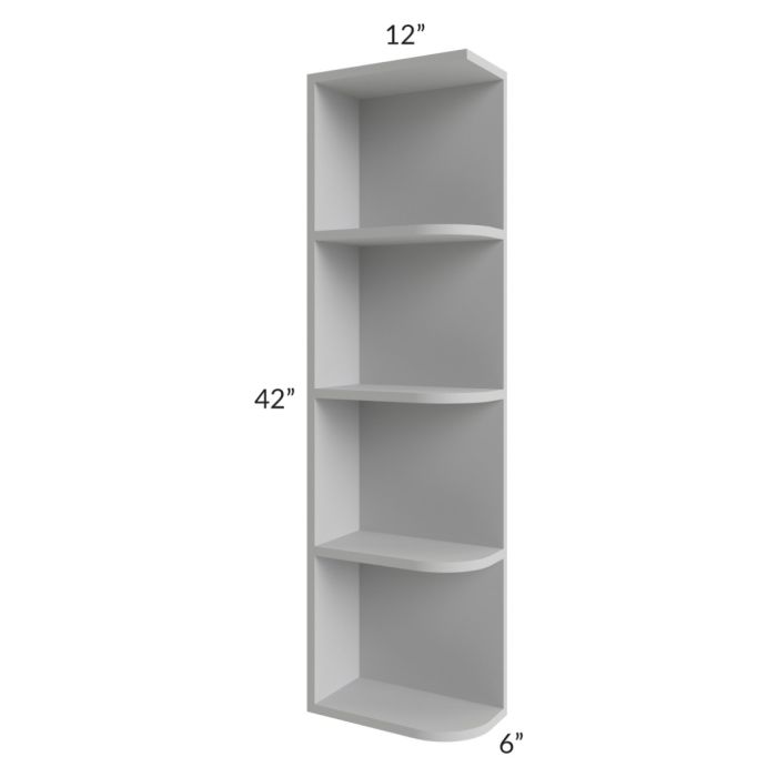 Midtown Painted Grey Shaker 6x42 Open End Wall Cabinet – Left Opening