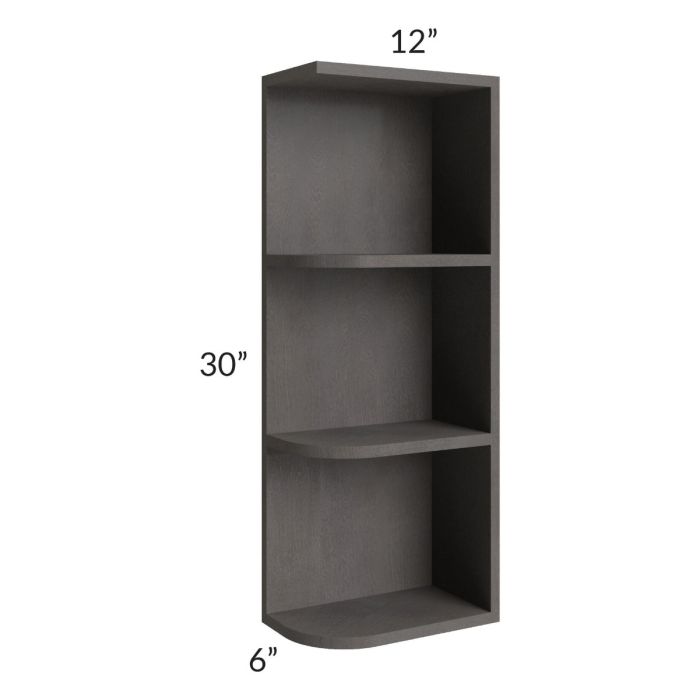 Midtown Dark Grey Shaker 6x30 Open End Wall Cabinet – Right Opening