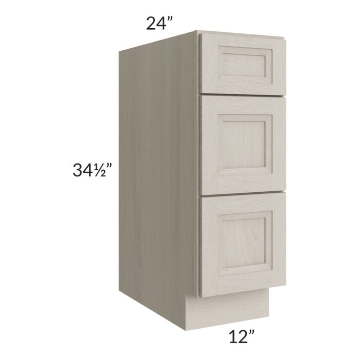 Catalina Mist 12" 3-Drawer Base Cabinet