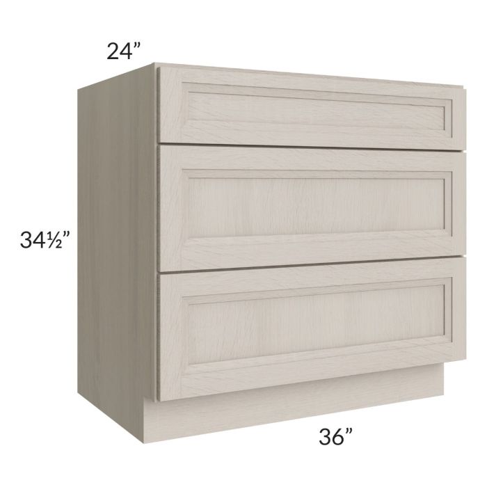Catalina Mist 36" 3-Drawer Base Cabinet