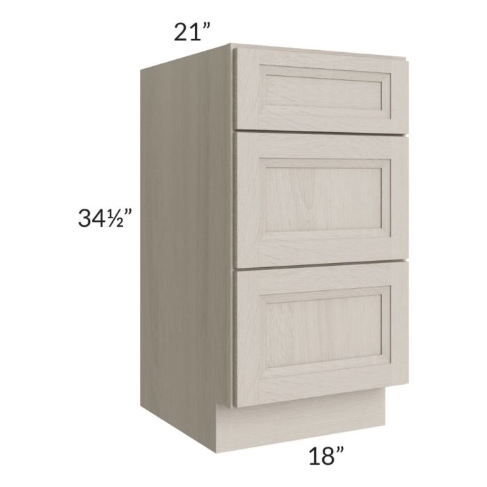 Catalina Mist 18" 3-Drawer Vanity Base Cabinet