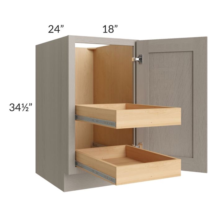 Catalina Mist 18" Full Height Door Base Cabinet with 2 Rollout Trays