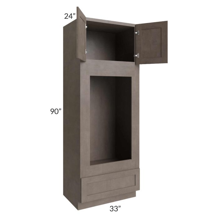 Natural Grey Shaker 33x90 Double Oven or Oven/Microwave Cabinet
