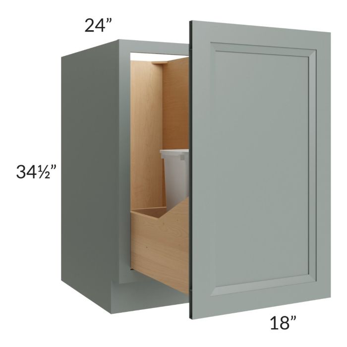 Catalina Meadow Green 18" Full Height Door Base Cabinet with Double Trashcan Pullout