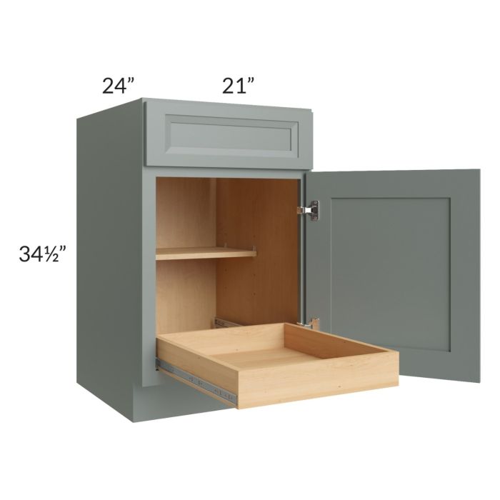 Catalina Meadow Green 21" Base Cabinet with 1 Rollout Tray