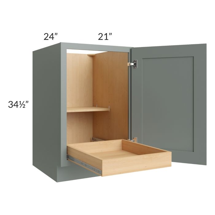 Catalina Meadow Green 21" Full Height Door Base Cabinet with 1 Rollout Tray