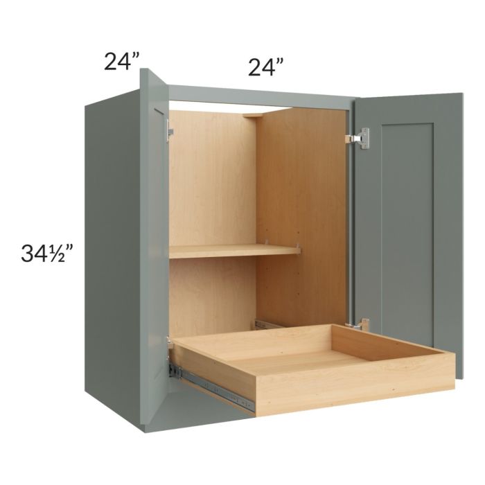 Catalina Meadow Green 24" Full Height Base Cabinet with 1 Rollout Tray