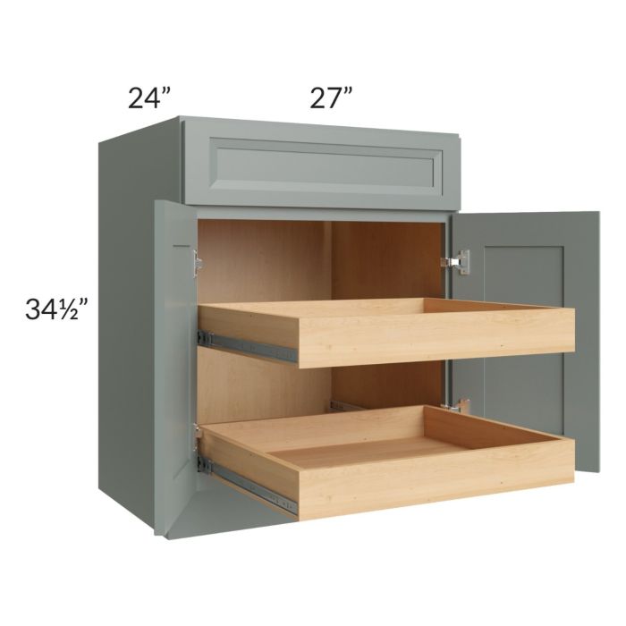 Catalina Meadow Green 27" Base Cabinet with 2 Rollout Trays