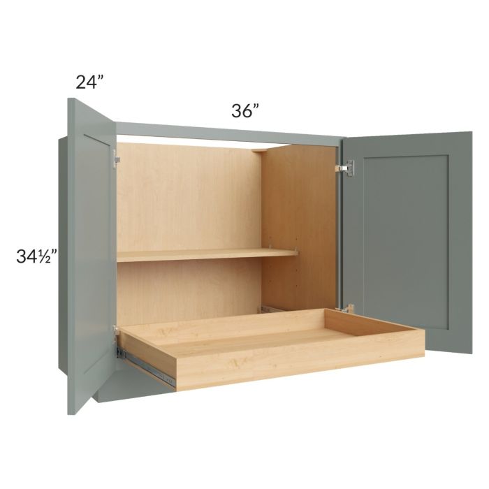 Catalina Meadow Green 36" Full Height Base Cabinet with 1 Rollout Tray