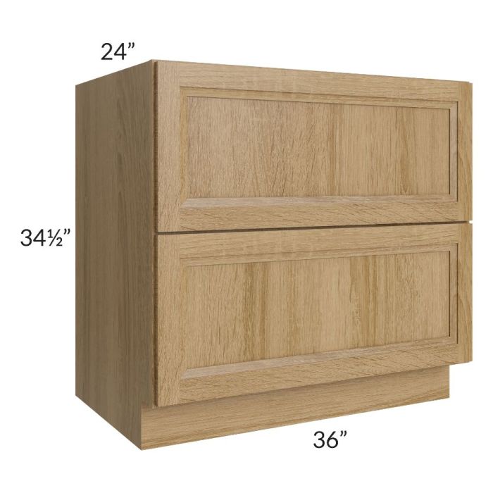 Catalina Toffee 36" 2-Drawer Base Cabinet
