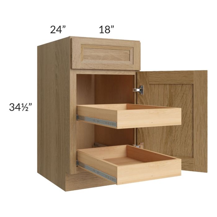 Catalina Toffee 18" Base Cabinet with 2 Rollout Trays