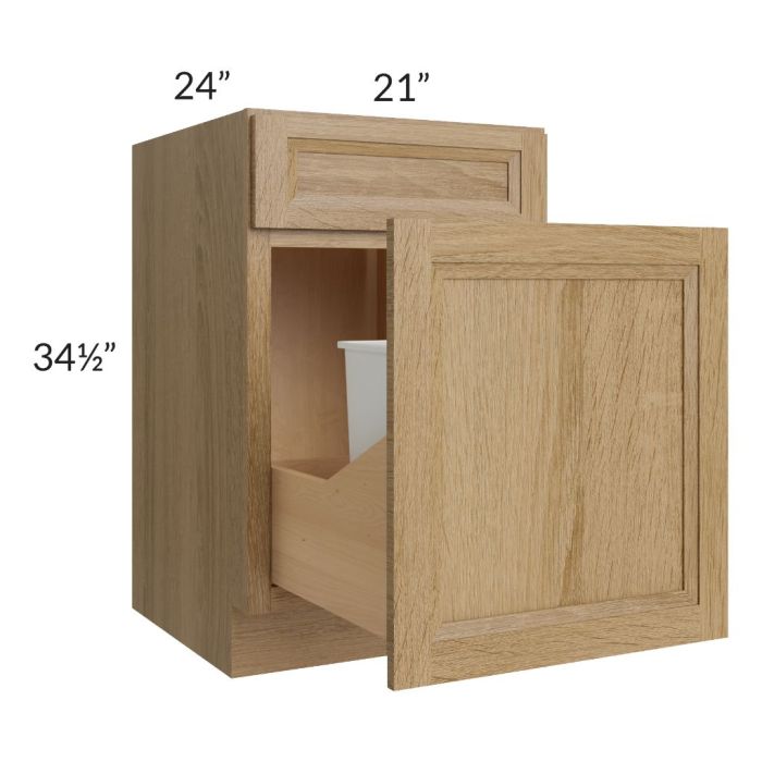 Catalina Toffee 21" Base Cabinet with Double Trashcan Pullout