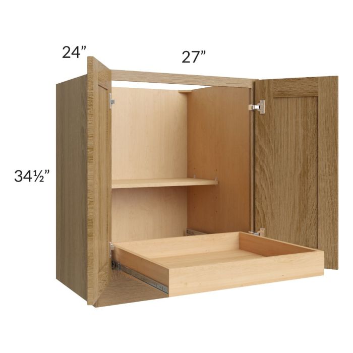 Catalina Toffee 27" Full Height Base Cabinet with 1 Rollout Tray