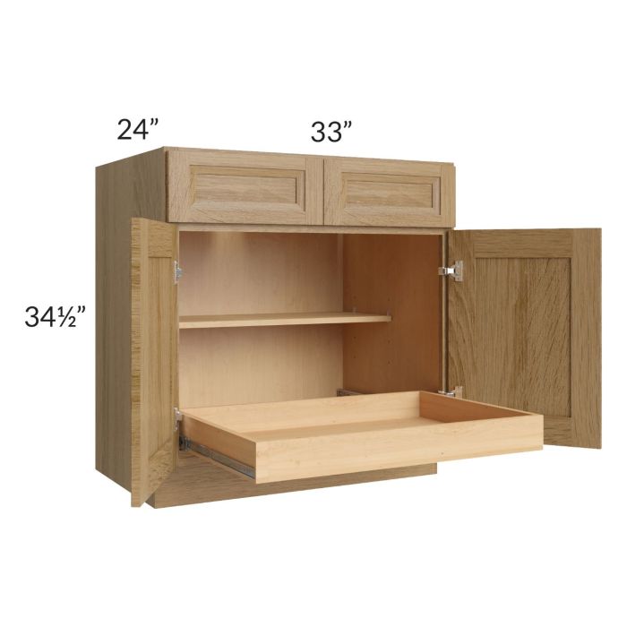 Catalina Toffee 33" Base Cabinet with 1 Rollout Tray