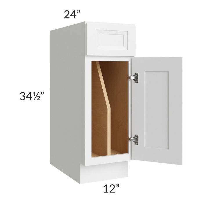 Catalina White 12" Tray Divider Base Cabinet