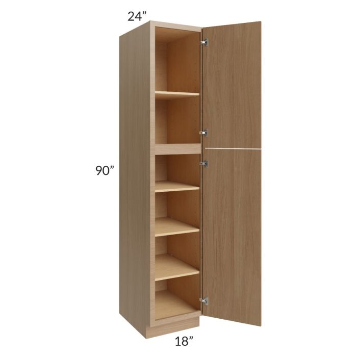 Asheville Rift Oak Shaker 18x90 Wall Pantry Cabinet