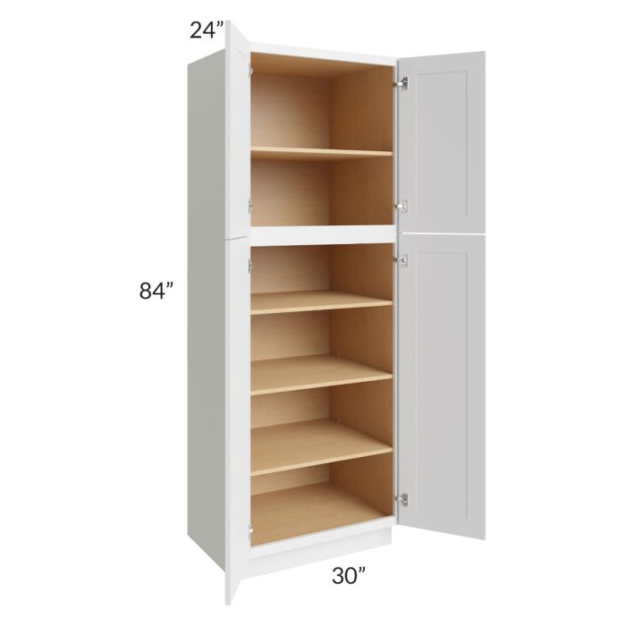 Asheville White Shaker 30x84 Wall Pantry Cabinet